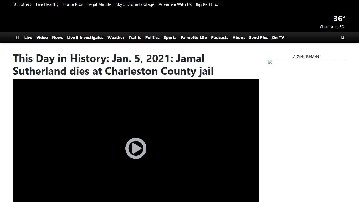 This Day in History: Jan. 5, 2021: Jamal Sutherland dies at Charleston County jail