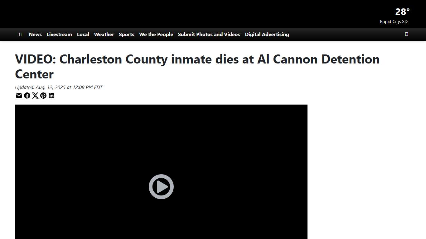 VIDEO: Charleston County inmate dies at Al Cannon Detention Center